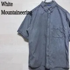 ホワイトマウンテニアリング 半袖シャツ ギンガムチェック ネイビー