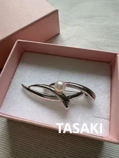 タサキ　真珠ブローチ　シルバー
