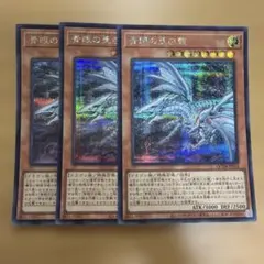 遊戯王 青眼の亜白龍 ３枚セット シークレットレアのサムネイル