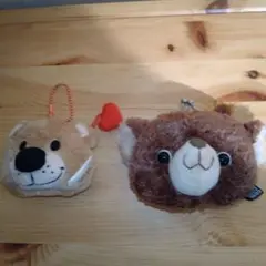 クマの顔ぬいぐるみポーチ2点セット