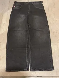 9090 king logo black denim