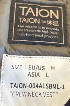 TAION MILITARY CREW NECK DOWN VEST ミリタリーのサムネイル