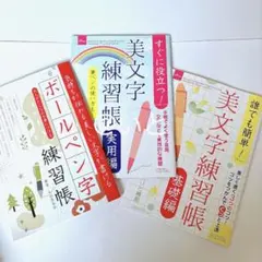 【3冊セット】ボールペン字練習帳 美文字練習帳 基礎編・実用編 趣味 誰でも簡単のサムネイル
