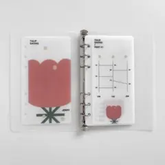 【1点のみ】　韓国　バインダー　カバー　貯金　現金管理　リフィル　チューリップ