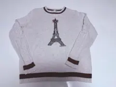 p.ponette エッフェル塔刺繍 長袖カットソー 100cm