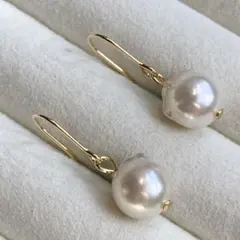 あこや真珠　フックピアス　F549