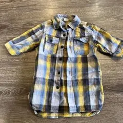 petit main チェック柄長袖シャツ 90