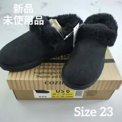 【新品】極暖リアルムートンルームシューズ スリッパ 23cm 黒 新生活
