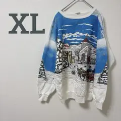 USA製 【XL】ヴィンテージ アグリークリスマス スウェット トレーナー 長袖