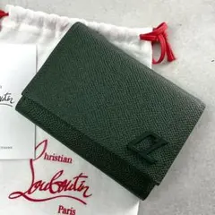 現行 未使用✨ルブタン 三つ折り財布 CLロゴ レザー ダークグリーンのサムネイル