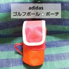 美品★adidas ゴルフボール入れ ポーチ ボールケース カラビナ付き 蛍光色のサムネイル