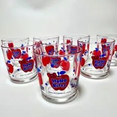 平成レトロ　キティちゃん　コップ　ガラス製　りんご　8個