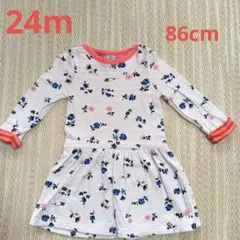 プチバトー　ピンク　花柄ワンピース