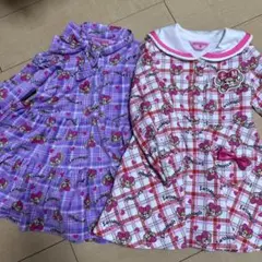 Earth Magic 紫色 チェック柄 ワンピース　セット