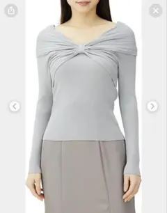 SNIDEL グレー オフショルダー ニット