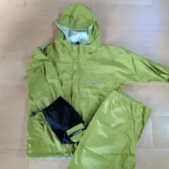 mont-bell レインスーツ(上下セット) 黄緑