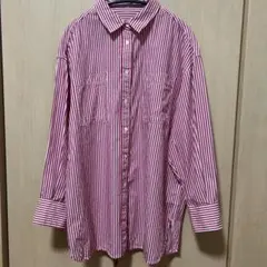 mystic ストライプシャツ　ピンク