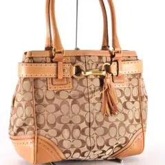 美品 COACH コーチ 10509 シグネチャー キャンバス トートバッグ