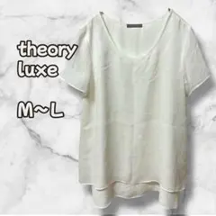 N0066　セオリーリュクス　シアーブラウス　半袖　ホワイト　きれいめ　通勤