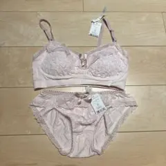 新品タグ付 リサマリ ブラ＆ショーツセット M ピンク レース リボン