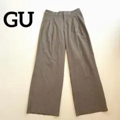 GU✳︎タックストレートパンツ チェックXL size