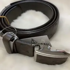 新品ダチョウ革 ダークブラウン ベルト　オーストリッチ