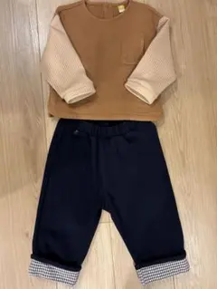 【美品】【お値下げ】モイモルン　秋冬セットアップ 90