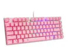 e元素 ゲーミングキーボード 茶軸 メカニカル式キーボード ピンク