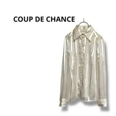 【クードチャンス】長袖　シアーシャツ　ブラウス　ストライプ　透け感