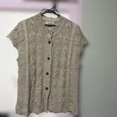 【クリーニング済】Fuji Vogue ニットベスト　LL ベージュ　手洗い可能