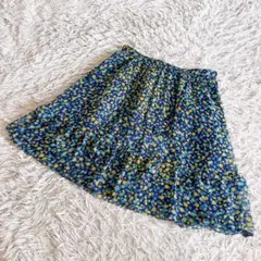 美品 ナチュラルビューティーベーシック ドット柄フリルスカート Mサイズ