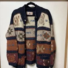 ORANGE JUICE パターンニットカーディガン M