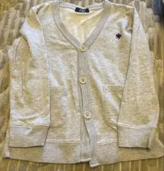 美品 POLO グレー ボタン付きカーディガン 110サイズ 男女兼用