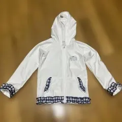 ホワイト フード付きラッシュガード 110cm 女の子