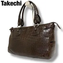 Takechi クロコ　ハンドバッグ　タグ付き　美品 タグ付き 極美品 武知 takechi タケチ ポロサス ハンドバッグ