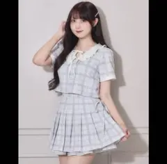 pium ネクタイ付きレイヤードミニワンピース ピンク - メルカリ
