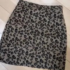 レディーススカートヒョウ柄フリースタイトスカート