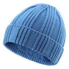 ニットキャップ リブ編み 男の子 女の子 ニット帽 48-52cm ブルー