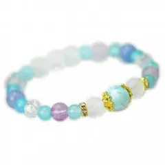 ラリマー×フローライト×青瑪瑙 8mm 天然石 ブレスレット