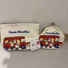 サンリオキャラクターズ キャンバス地 がま口　ポーチ　セット　新品