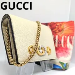 美品・付属品✨GUCCI　ズゥミ　ホースビット　チェーンウォレット　オフホワイト