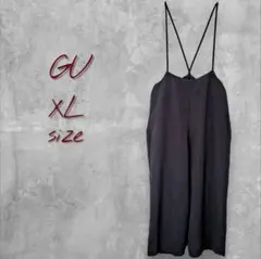 ジーユーGU サロペットワイドパンツ【XL】ブラック 大きいサイズ ゆったり