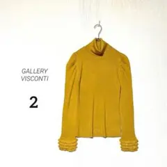 【GALLERY VISCONTI】ウール混 袖フリル ハイネック リブニットのサムネイル