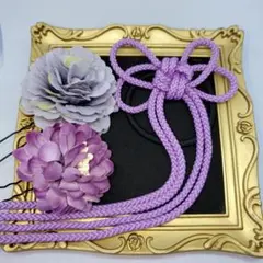 ハンドメイド和柄ヘアーゴム　ピン