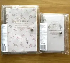 【新品】THREEPPY 6穴リングノート　シール付き　猫と花　A5•B6