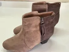 ブラウン系スエードブーツ ジッパー付き