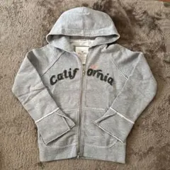 【 Hollister 】レディース フルジップ パーカー　グレー/白ロゴ　L Hollister - 【 Hollister 】レディース フルジップ パーカー グレー