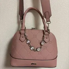 pium ビジュー付きモノグラムミニバッグ ブラック - メルカリ