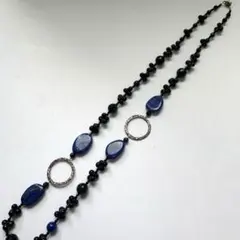 LANVIN PARIS ヴィンテージ ロングネックレス カラーストーン 当時物