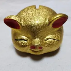 ブタ 貯金箱 ゴールドカラー 陶器製 未使用のサムネイル